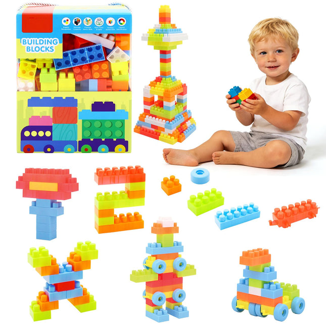 Costzon 150 Pcs Toddler Building Blocks Toy Stacking Block Set