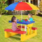Costzon Kids Outdoor Table and Chair Sets with Removable Umbrella