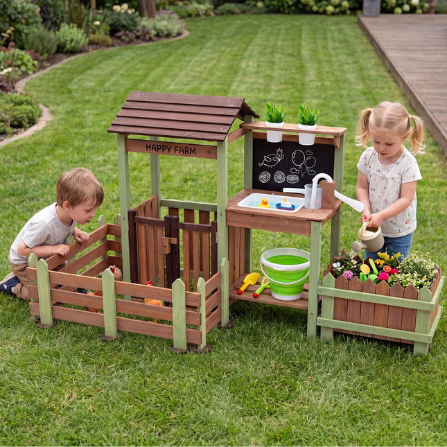 Costzon Outdoor Mud Farm Playset for Kids