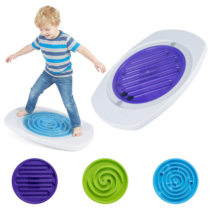 Costzon 2-in-1 Balance Board for Kids with 3 Maze Discs | Wobble Labyrinths Board