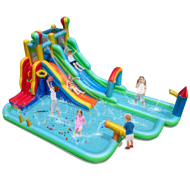 Costzon Inflatable Dual Slides Kids Water Slide Park