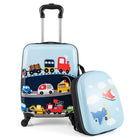 Costzon 2 PCS Kids Luggage 16” Carry-on Hardshell Suitcase with Wheels & Hardside Backpack for Boys Girls