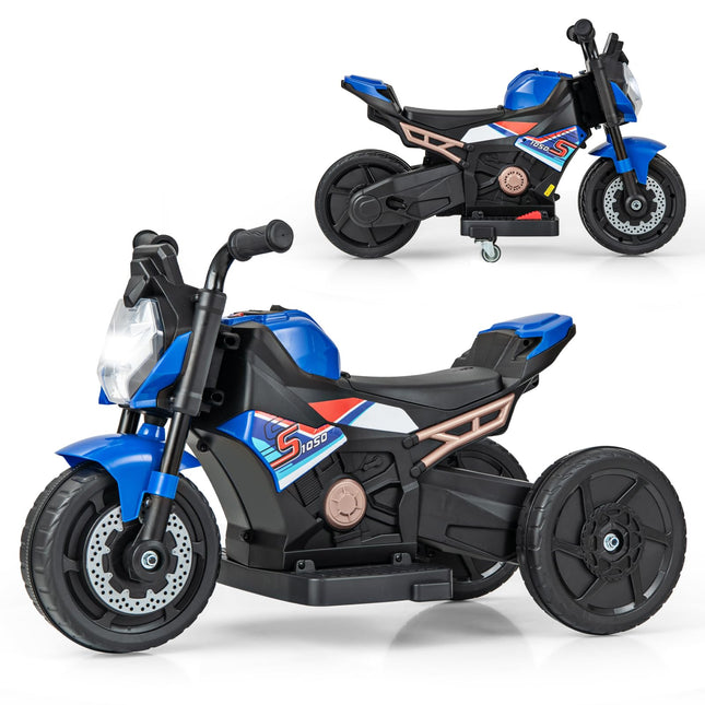 Costzon 6V Kids Motorcycle, 3-in-1 Battery Powered Kids Ride-on Motorcycle, Electric Bike Motorcycle for Kids