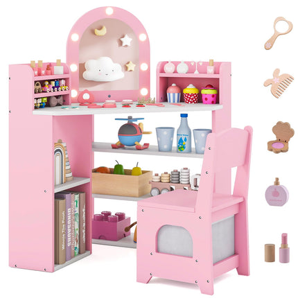 Costzon  Kids Vanity Table and Chair Set
