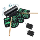 Costzon 9-Pad Electronic Drum Set, Roll-Up Digital Drum Kit w/ Speakers & Foot Pedals