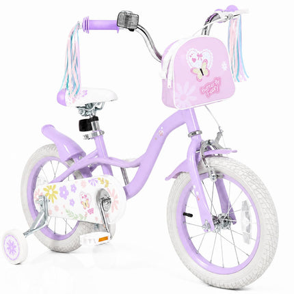 BABY JOY 12 14 16 18 Inch Girls Bike w/Streamers & Bag