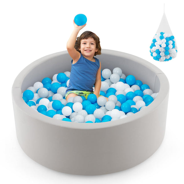 Costzon Ball Pit, Soft Round Baby Ball Pool w/ 200 Ocean Balls