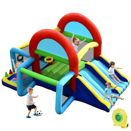 Costzon 8 in 1 Inflatable Bounce House, Bouncy House for Kids Indoor Outdoor Party Family with Canopy