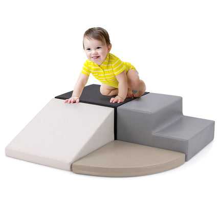 Costzon Climbing Toys for Toddlers, 4 Pieces Climb and Crawl Foam Kids Building Blocks for Children Development & Indoor Active Play