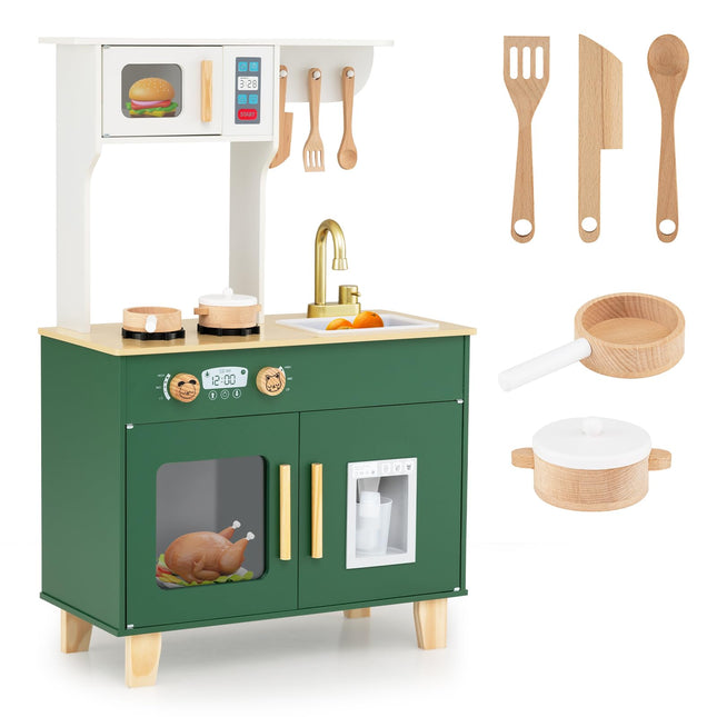 Costzon Little Chef Kitchen Playset w/Microwave for Girl Boy Aged 3+