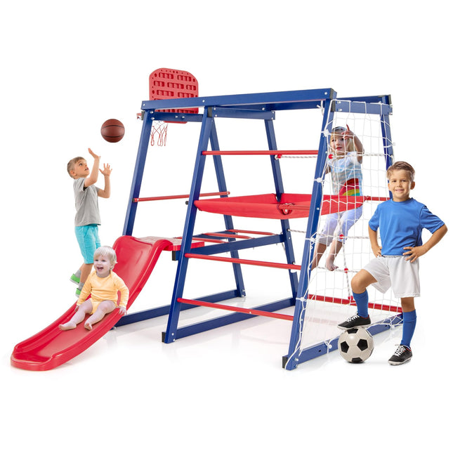Costzon 7 in 1 Climbing Toys for Toddlers, Indoor Outdoor Kids Gym for Exercise w/Climbing Net
