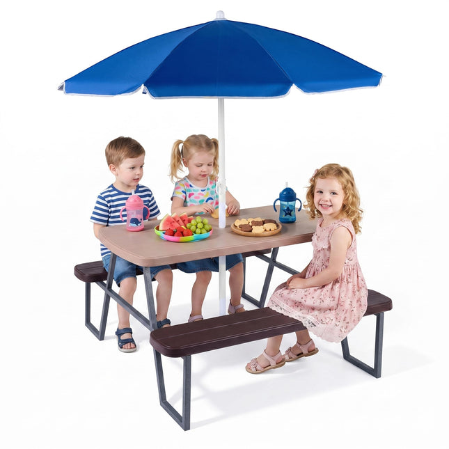 Costzon Kids Picnic Table HDPE Tabletop Metal Frame