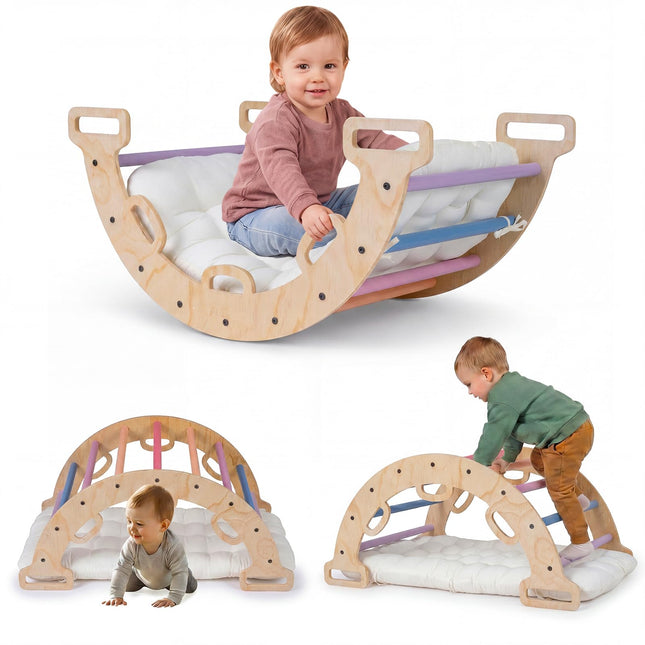 Costzon Wooden Rocking Climbing Arch w/Cushion