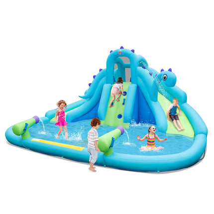 BOUNTECH Inflatable Water Slide, Dinosaur Kids Mega Waterslide Park for Outdoor w/Dual Slides for Racing Fun
