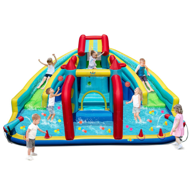 Costzon Inflatable Double Water Slide Bounce House