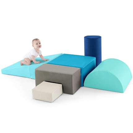 Costzon 6-Piece Kids Crawl and Climb Foam Play Set, Colorful Baby’s Foam Blocks, Educational Software Composite Toy