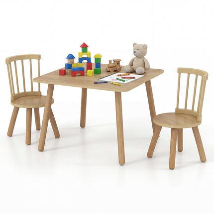 Costzon Kids Table and Chairs Wooden 3 PCS Children Desk Set
