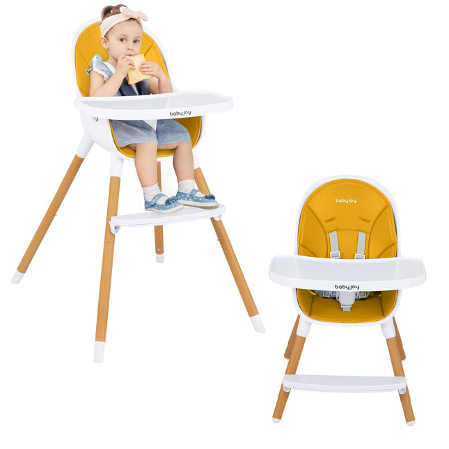 BABY JOY Convertible Baby High Chair, 3 in 1 Highchair, 5-Point Harness for Babies Infants Toddlers