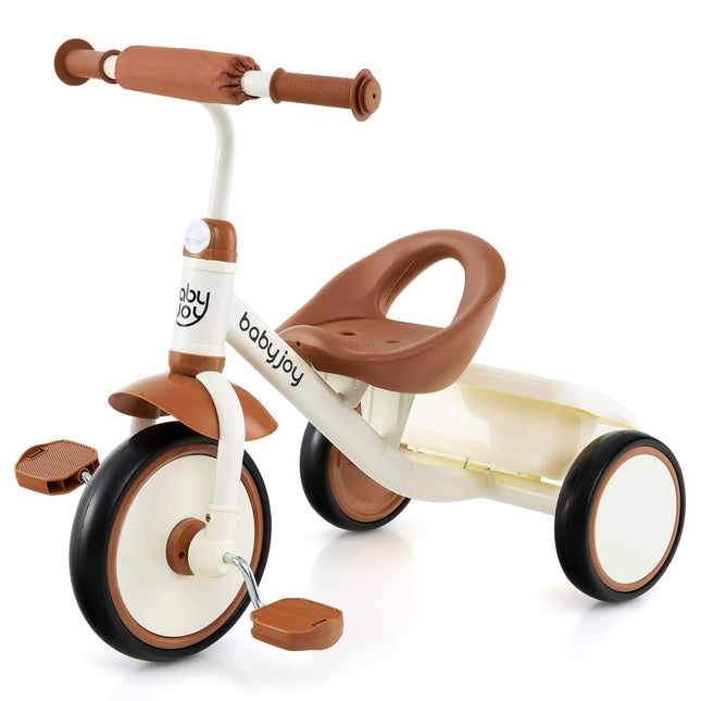 BABY JOY Toddler Tricycle, Kids Trike with Adjustable Seat and Storage Basket for Boys Girls Indoor and Outdoor Riding