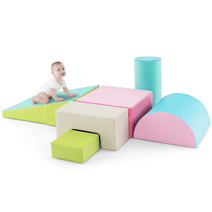 Costzon 6-Piece Kids Crawl and Climb Foam Play Set, Colorful Baby’s Foam Blocks, Educational Software Composite Toy