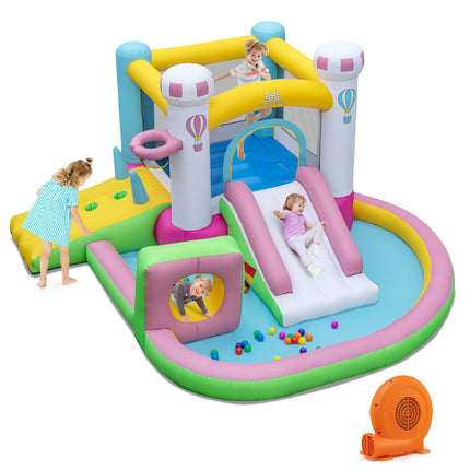 BOUNTECH Inflatable Bounce House, Bouncy House with Slide for Kids 3-6 Indoor Outdoor with Obstacle