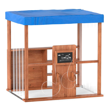 Costzon Kids Gas Station Playhouse Outdoor Pretend Playset