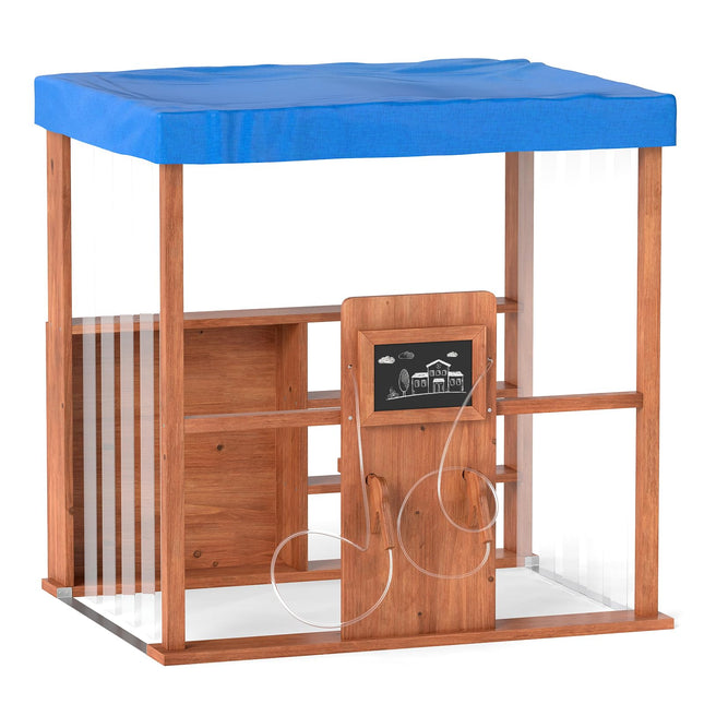 Costzon Kids Gas Station Playhouse Outdoor Pretend Playset