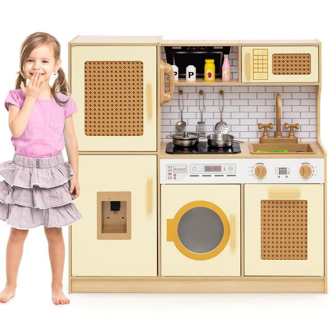 Costzon Kids Kitchen Playset Wooden Play Kitchen