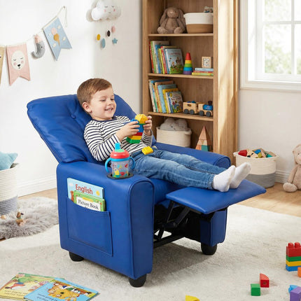 Costzon Kids Recliner PU Leather Toddler Baby Push Back Sofa
