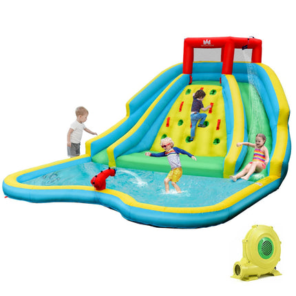 BOUNTECH Inflatable Water Slide, 15x12FT Mega Waterslide Park for Backyard Outdoor with Dual Long Slides