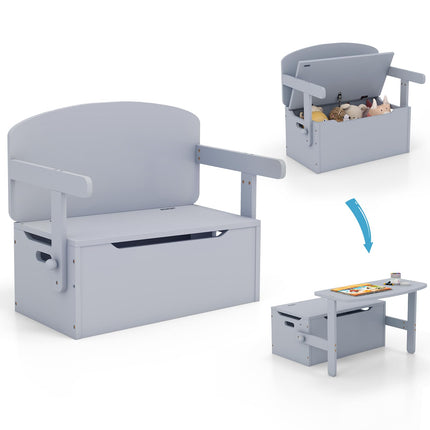 Convertible Toy Storage Bench with Built-in Handle for Kindergarten  -  Costzon