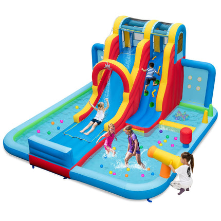 BOUNTECH Inflatable Water Slide, 14 x13FT Kids Mega Waterslide Park w/Super Long Slide for Racing Fun