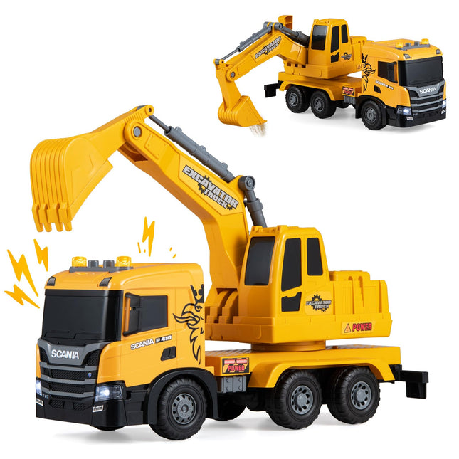 Costzon Licensed Scania Excavator Toy with Adjustable Arm Bucket(Excavator)