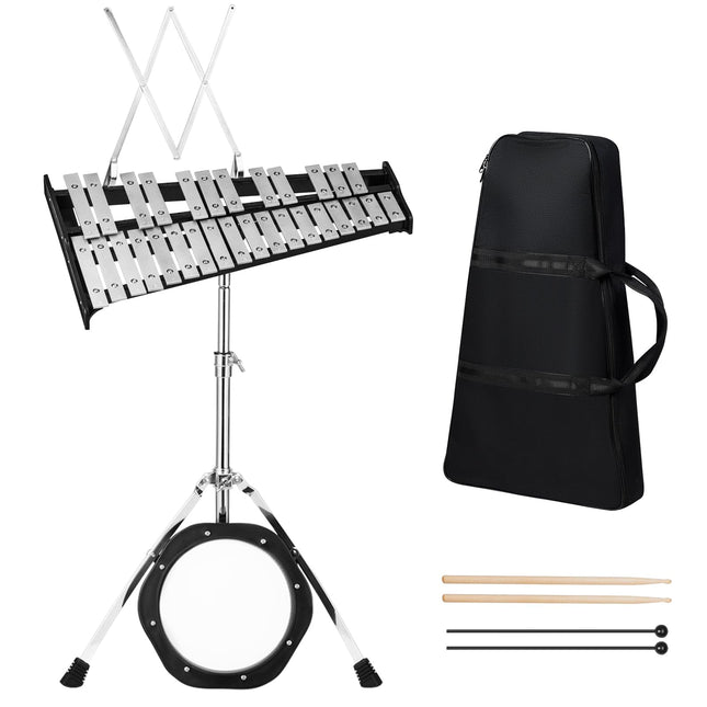 Costzon 30 Notes Glockenspiel Xylophone Bell Kit, Xylophone Percussion Instrument with Height Adjustable Stand
