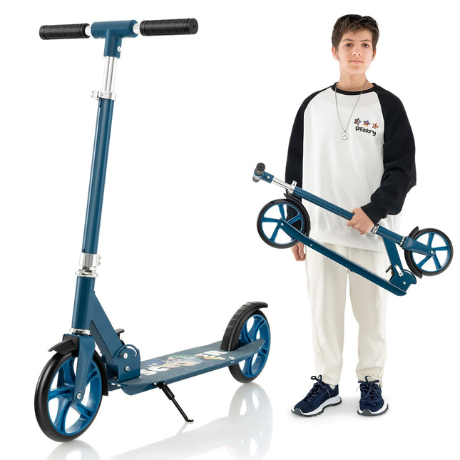 Costzon Kick Scooter for Kids Ages 8+, Foldable Kids & Adults Scooter with 8-inch Big Wheels