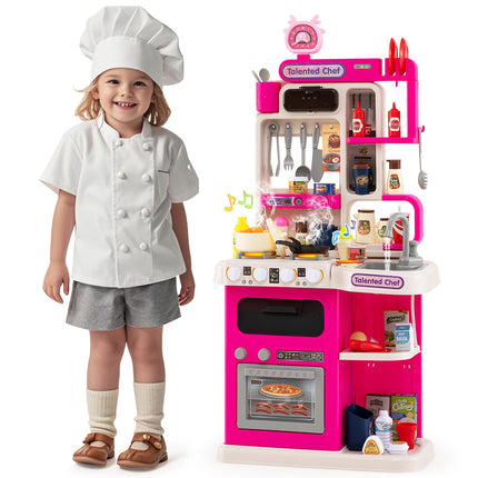 Costzon Kids Kitchen Playset | Little Chef Pretend Kitchenette Set w/Light (Single Side)
