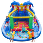 BOUNTECH Inflatable Water Slide | Dolphin Style 6 in 1 Bouncy Castle with Dual Slides