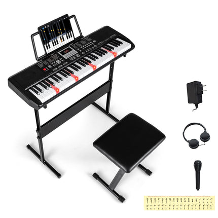 Costzon 61 Key Piano Keyboard | Electric Digital Piano with Stand & Bench