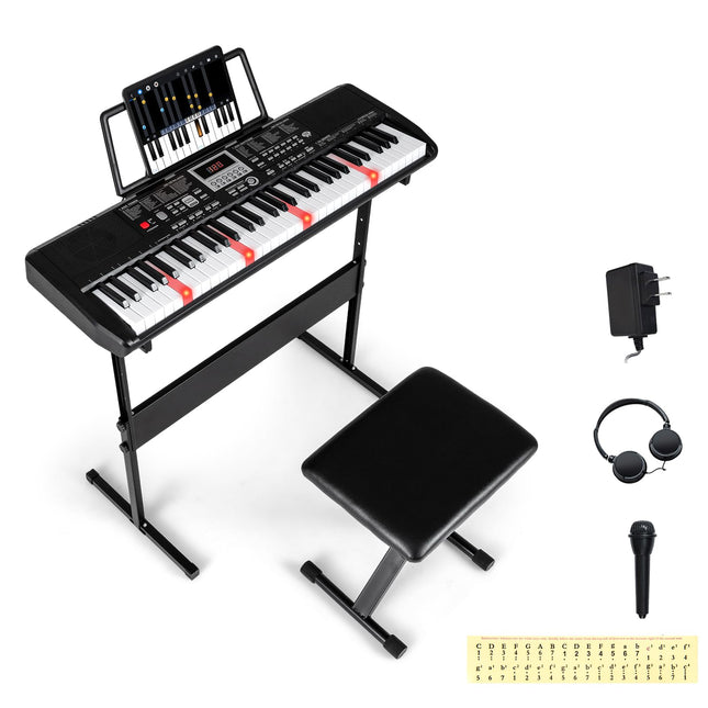 Costzon 61 Key Piano Keyboard | Electric Digital Piano with Stand & Bench