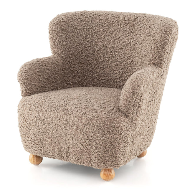 Comfy Kids Chair w/Solid Wooden Frame & Sherpa Fabric
