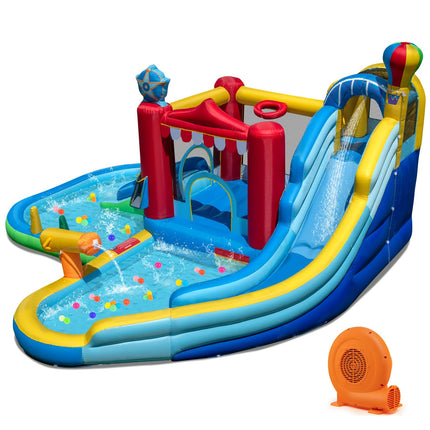 Costzon Inflatable 8-in-1 Amusement Park Water Park