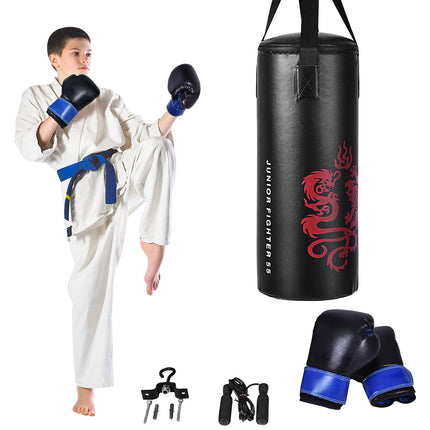 Costzon 2 FT Kids Punch Bag Boxing Set Kick Ball Gloves Skipping Rope Hook Children