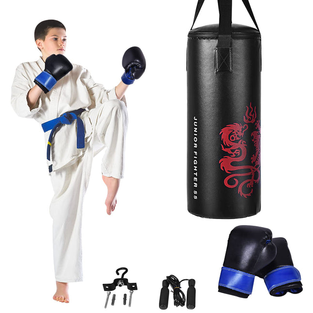 Costzon 2 FT Kids Punch Bag Boxing Set Kick Ball Gloves Skipping Rope Hook Children