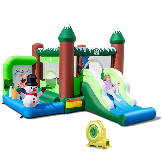 Costzon Inflatable Bounce House, Christmas Bouncy House for Toddler Kids/735w Blower