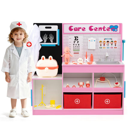 Costzon Kids Wooden Doctor Playset Medical Activity Center w/ 29 Accessories