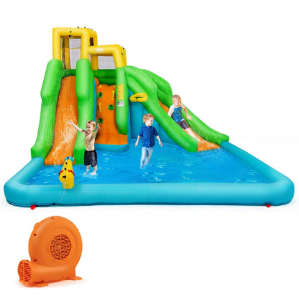 BOUNTECH Amusing 6 in 1 Mighty Backyard Water Park with Double Slides | Inflatable Water Slide