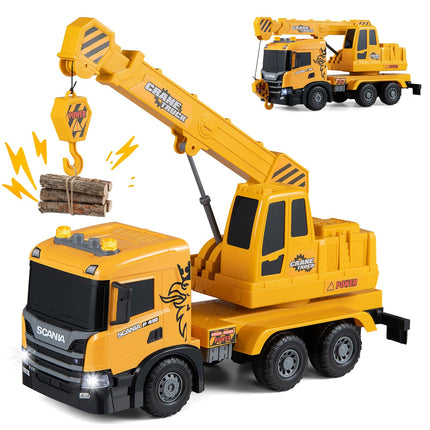 Costzon Licensed Scania Crane Truck Toy with Sounds and Lights for Kids(Crane)