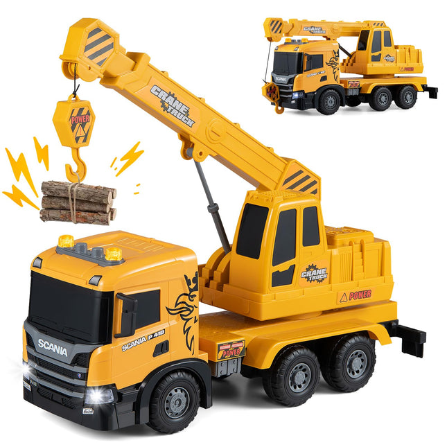 Costzon Licensed Scania Crane Truck Toy with Sounds and Lights for Kids(Crane)
