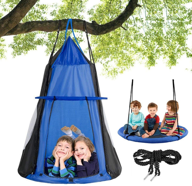 Costzon 2 in 1 Kids Detachable Hanging Chair Swing Tent Set