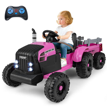 Costzon 24V Ride on Tractor with Detachable Trailer